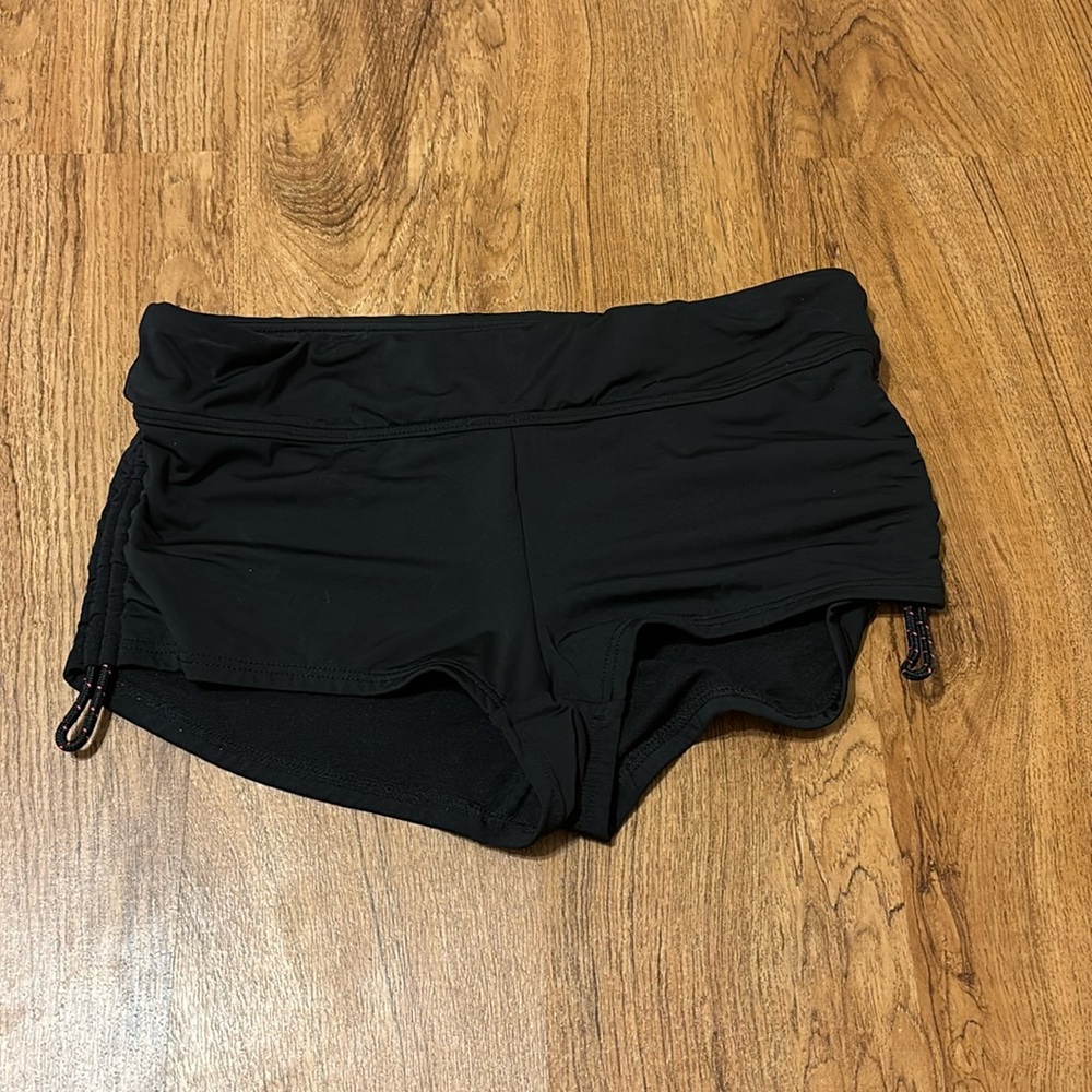 black swim shorts